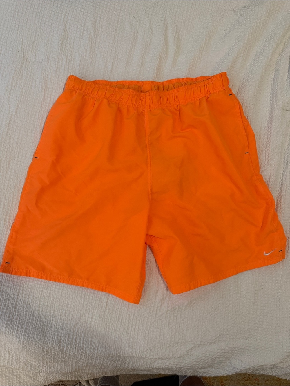 Nike Men's Bright Orange Swim Trunks with Swoosh